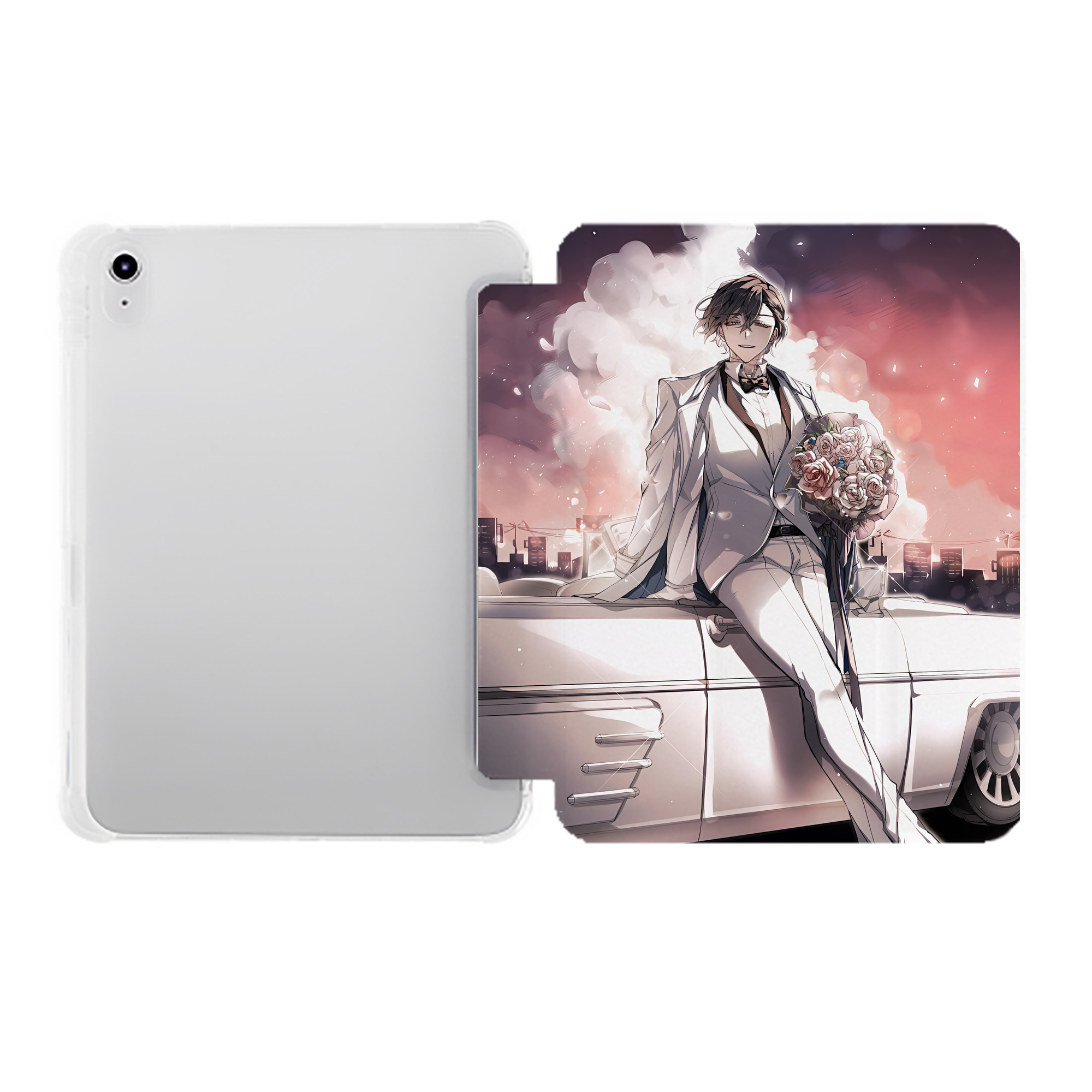 （画像用） 文豪ストレイドッグス Bungo Stray Dogs IPad ケース ペン収納付き 三つ折りスタンド PUレザー×シリコン 対応機種9.5/10.5/10.9インチ